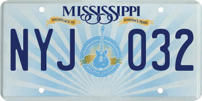 MS license plate NYJ032