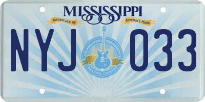 MS license plate NYJ033