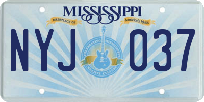 MS license plate NYJ037