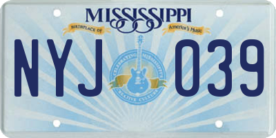 MS license plate NYJ039