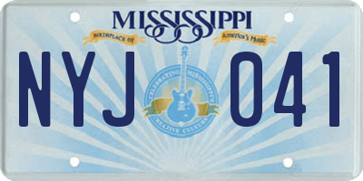 MS license plate NYJ041