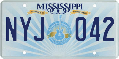 MS license plate NYJ042