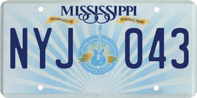 MS license plate NYJ043