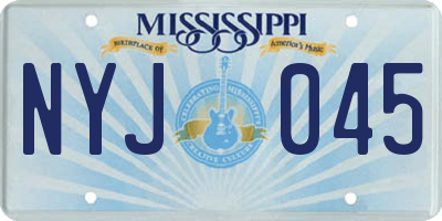 MS license plate NYJ045