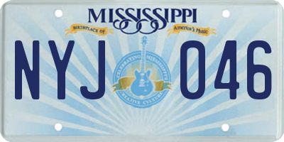 MS license plate NYJ046