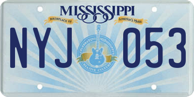 MS license plate NYJ053