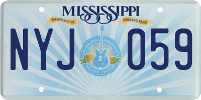 MS license plate NYJ059