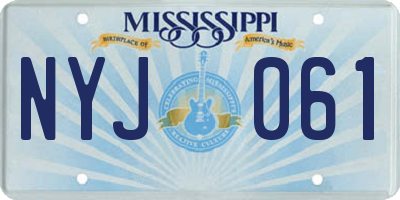 MS license plate NYJ061