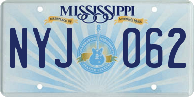 MS license plate NYJ062