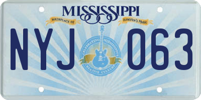 MS license plate NYJ063