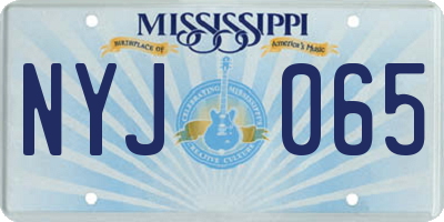 MS license plate NYJ065