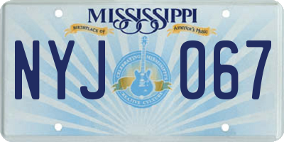 MS license plate NYJ067