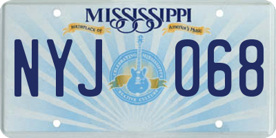 MS license plate NYJ068