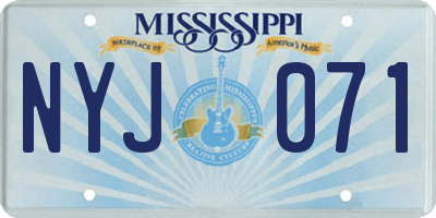 MS license plate NYJ071