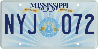 MS license plate NYJ072