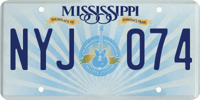 MS license plate NYJ074