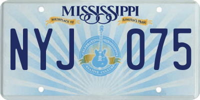 MS license plate NYJ075