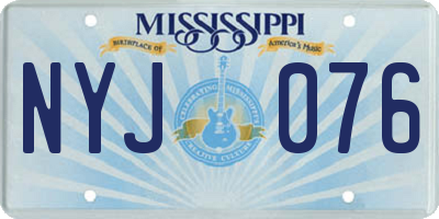 MS license plate NYJ076