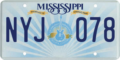 MS license plate NYJ078