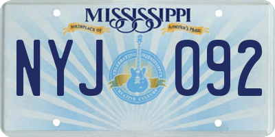 MS license plate NYJ092