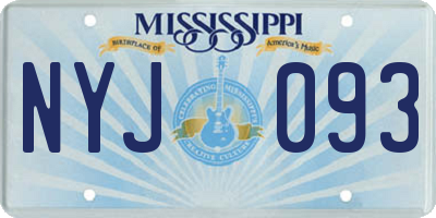 MS license plate NYJ093