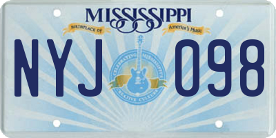 MS license plate NYJ098