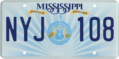 MS license plate NYJ108
