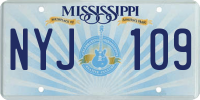 MS license plate NYJ109