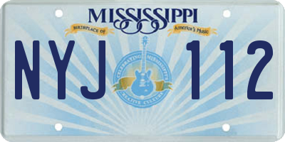 MS license plate NYJ112