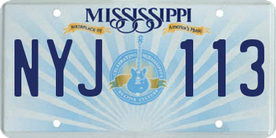 MS license plate NYJ113