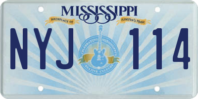 MS license plate NYJ114