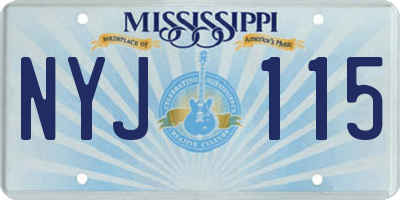 MS license plate NYJ115