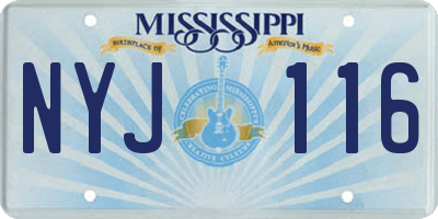 MS license plate NYJ116