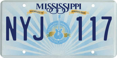 MS license plate NYJ117