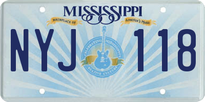 MS license plate NYJ118