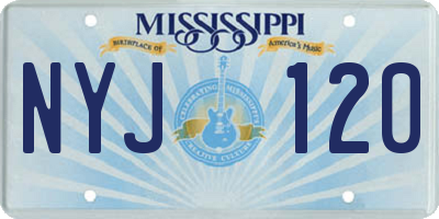 MS license plate NYJ120