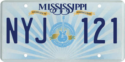 MS license plate NYJ121