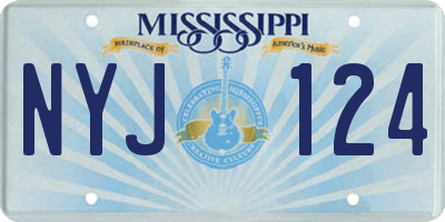 MS license plate NYJ124