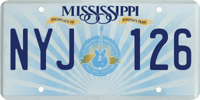 MS license plate NYJ126