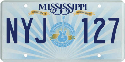 MS license plate NYJ127