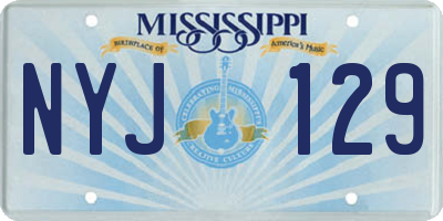 MS license plate NYJ129