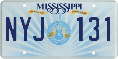 MS license plate NYJ131
