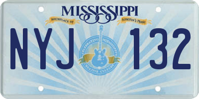 MS license plate NYJ132