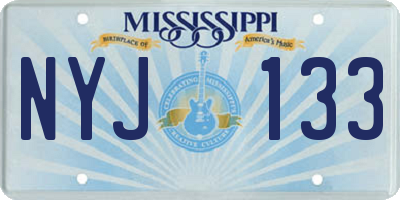 MS license plate NYJ133