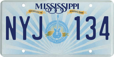MS license plate NYJ134