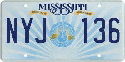 MS license plate NYJ136