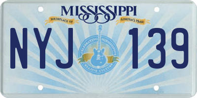 MS license plate NYJ139