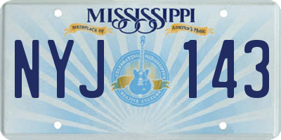 MS license plate NYJ143