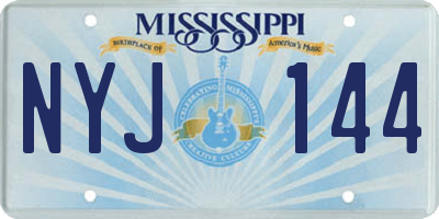MS license plate NYJ144