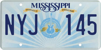 MS license plate NYJ145